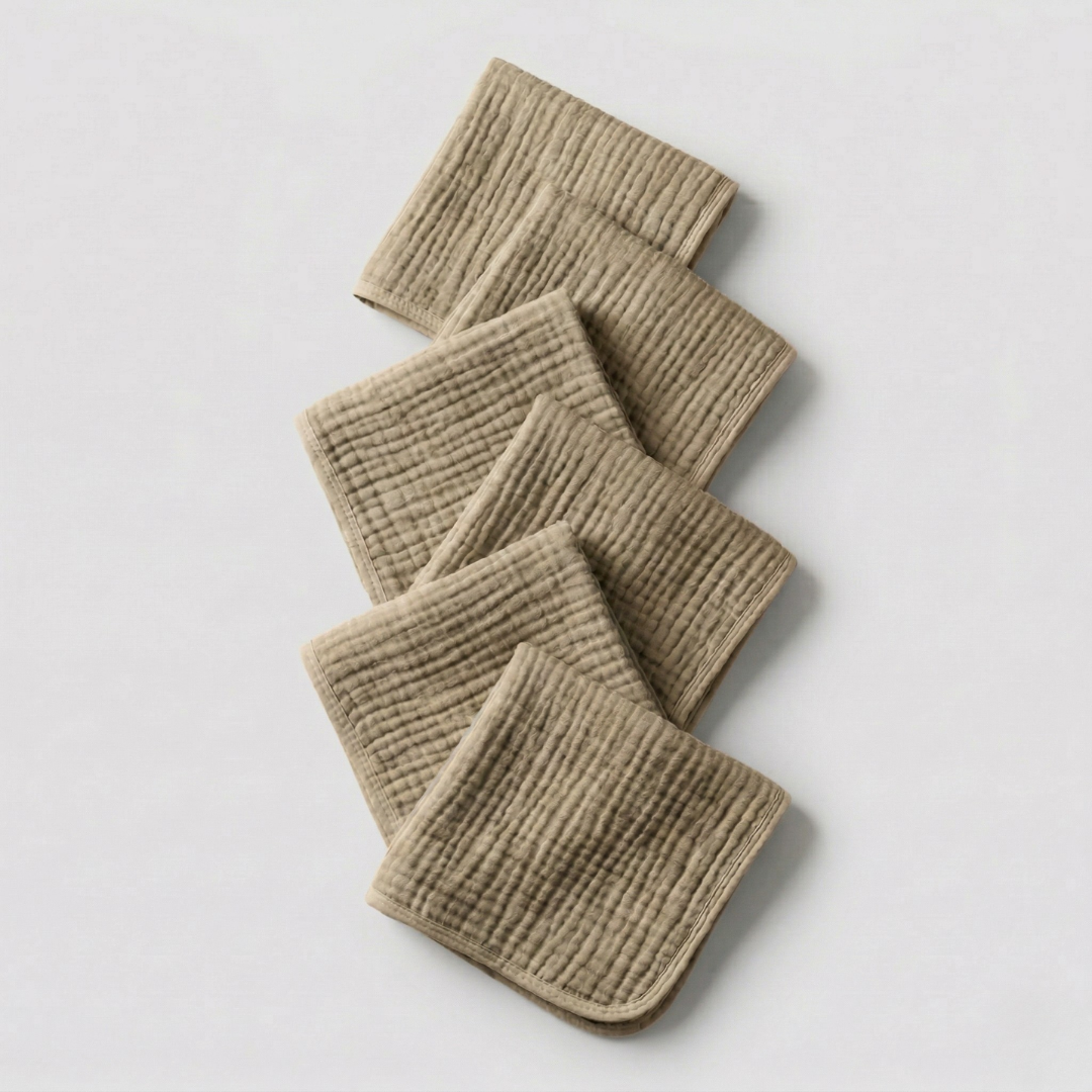 Muslin Cotton Face Towels (6 Pcs)