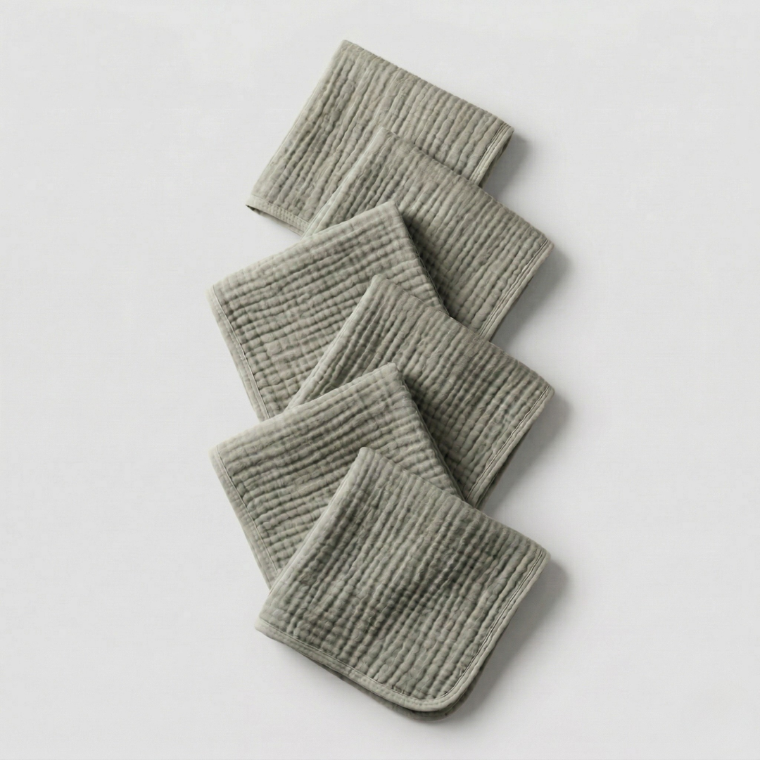 Muslin Cotton Face Towels (6 Pcs)