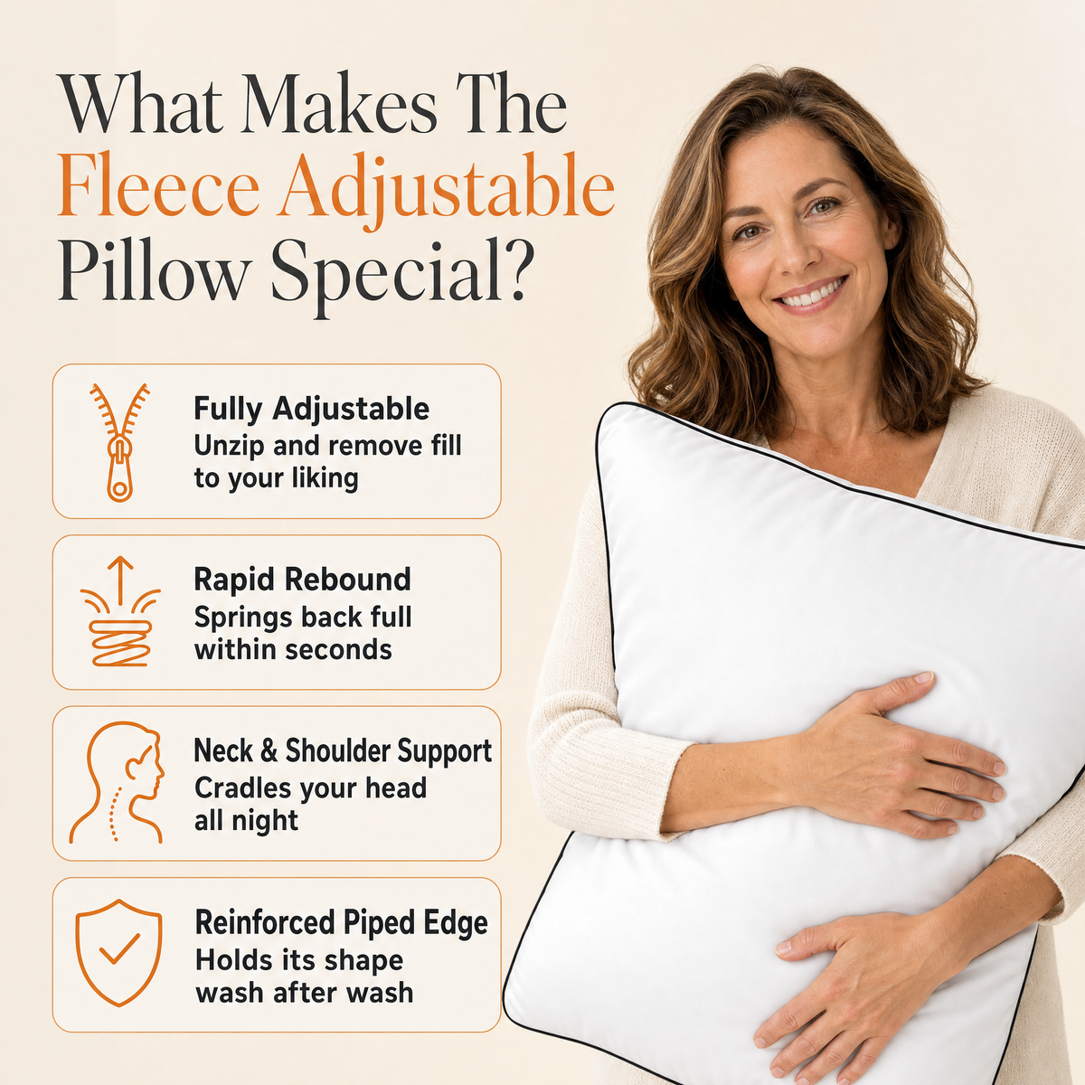 The Fleece Adjustable Bed Pillow Set - 2 Pieces