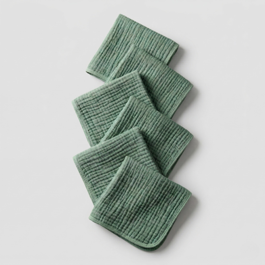 Muslin Cotton Face Towels (6 Pcs)