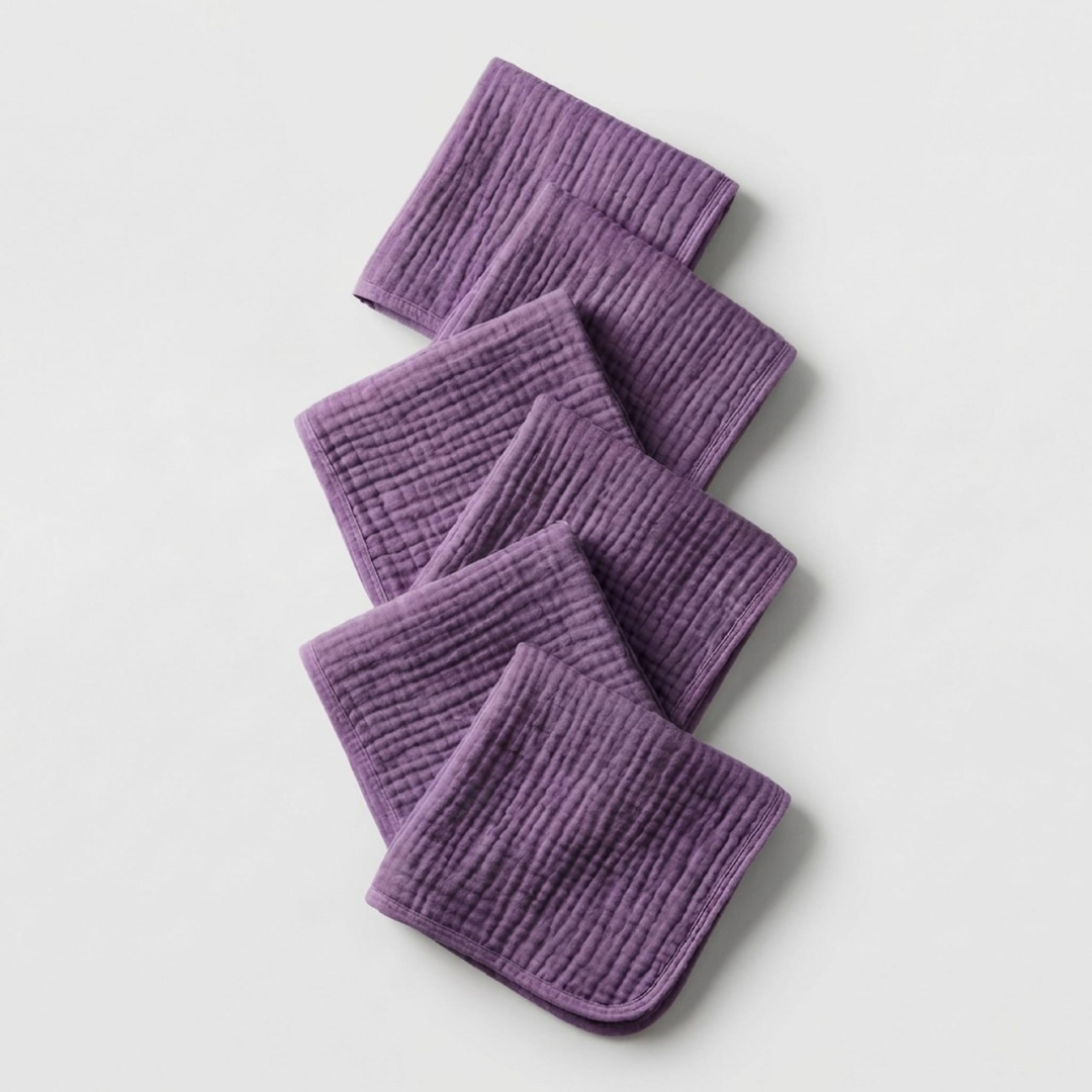 Muslin Cotton Face Towels (6 Pcs)