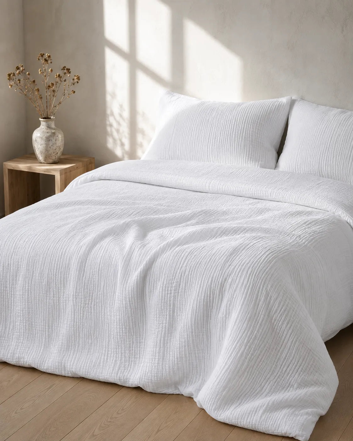 Muslin Cotton Bed Set - 100% Pure Muslin Cotton (2-Pc)